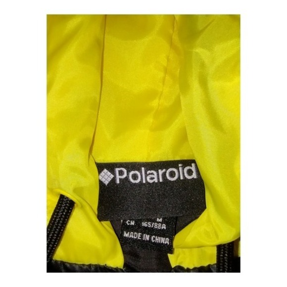 Polaroid Womens Colorblock Hooded Windbreaker Jacket Yellow Black Womens Medium - Picture 3 of 9